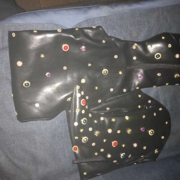 AZALEA WANG " JEWELED JOURNEY " EMBELLISHED ABOVE THE KNEE BOOT (BRAND NEW !!!!! - Picture 7 of 8